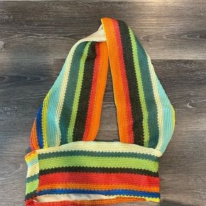 wrap neck crop top halter